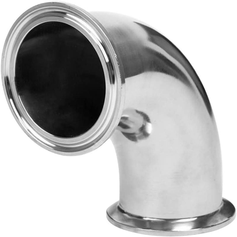Fitvell Stainless Steel 2" Tube OD Sanitary Ferrule Elbow 90 Degree Pipe Fitting 2" Tri Clamp Ferrule OD 64mm (pack of 2) - Image 2